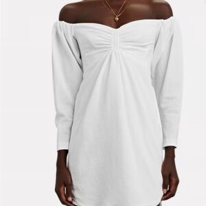 A.L.C. White Long Sleeve Off-Shoulder Dress